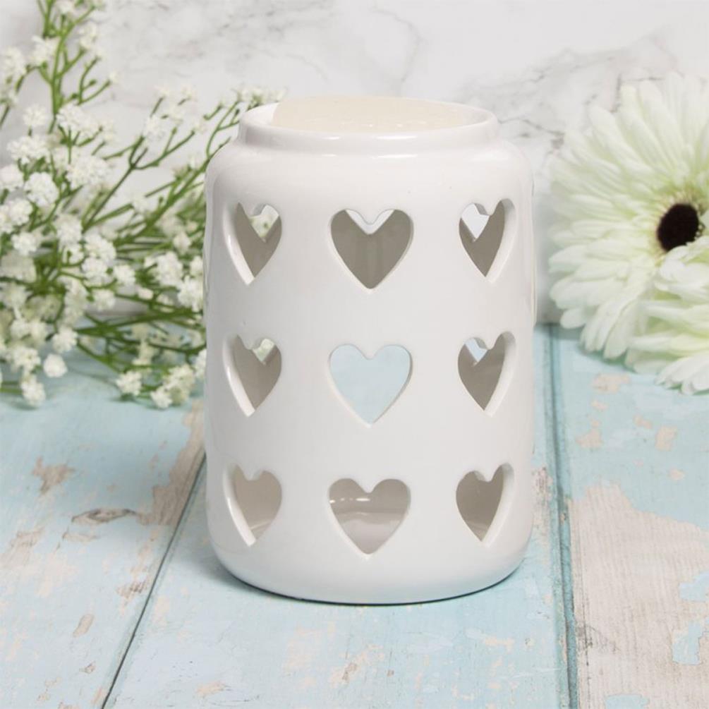 Desire Hearts White Ceramic Wax Melt Warmer Extra Image 1